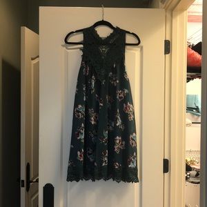 Green floral dress